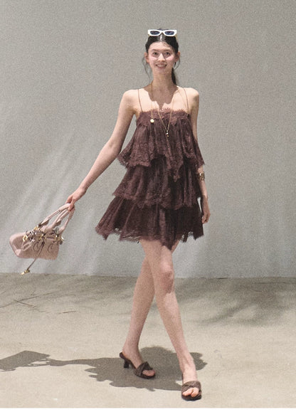 Textured Lace Trim Dress