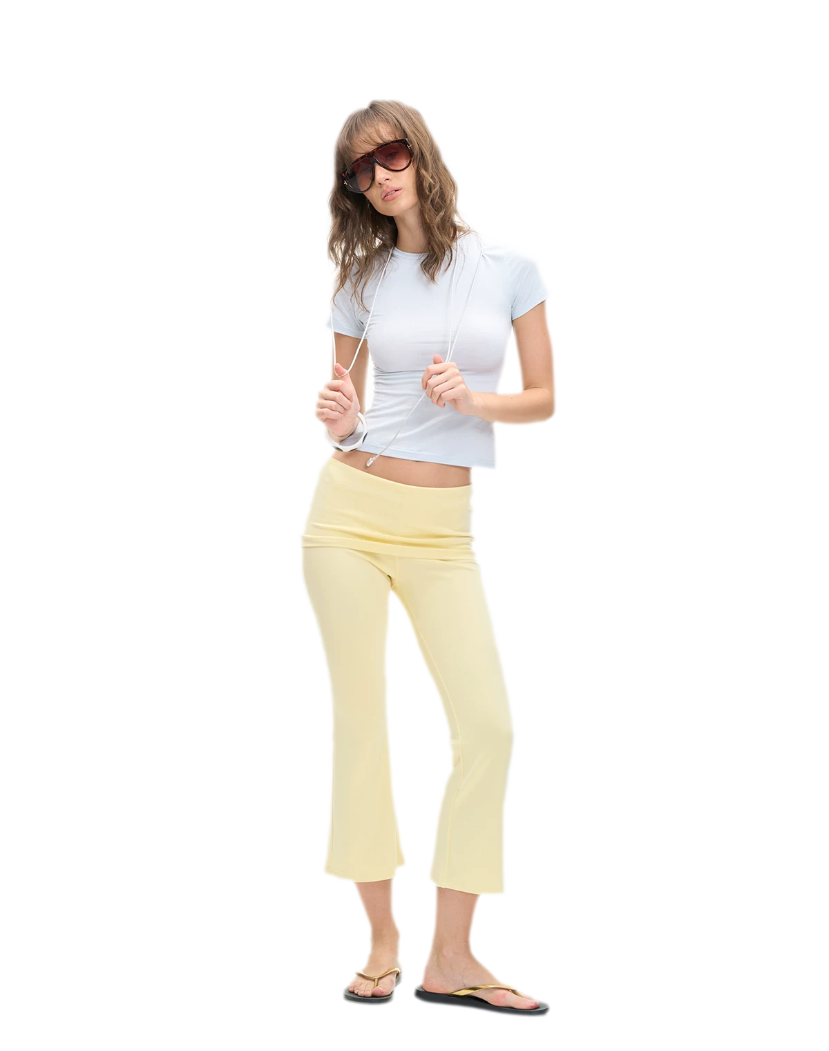 Capri Foldover Flare Pants