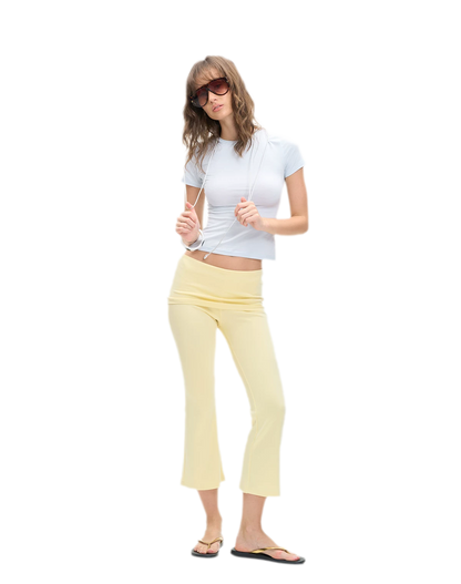 Capri Foldover Flare Pants