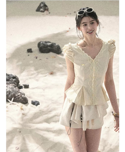 Layered Pleated Skort
