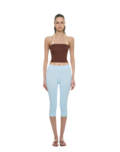 Bare-Feel Slit Capri Pants