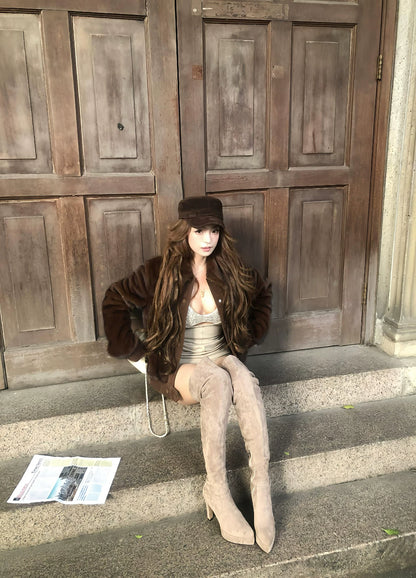 Suede Slouchy Over-Knee Boots