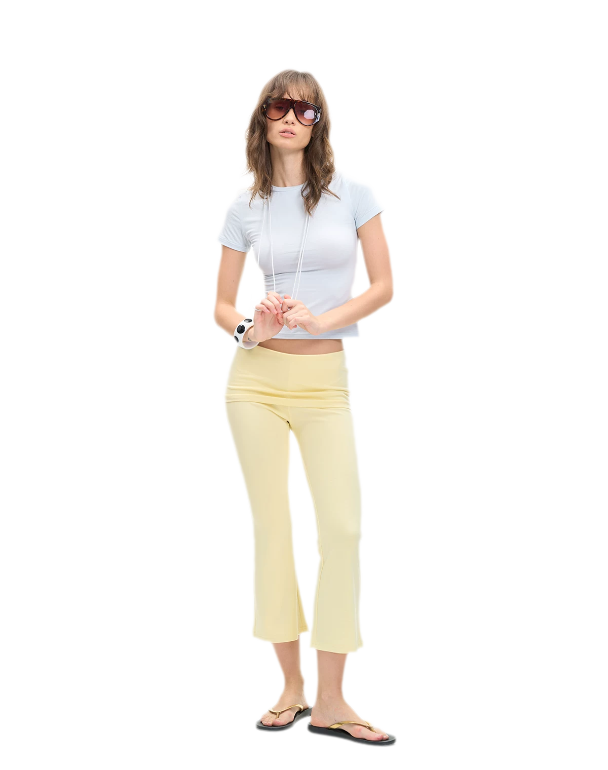 Capri Foldover Flare Pants