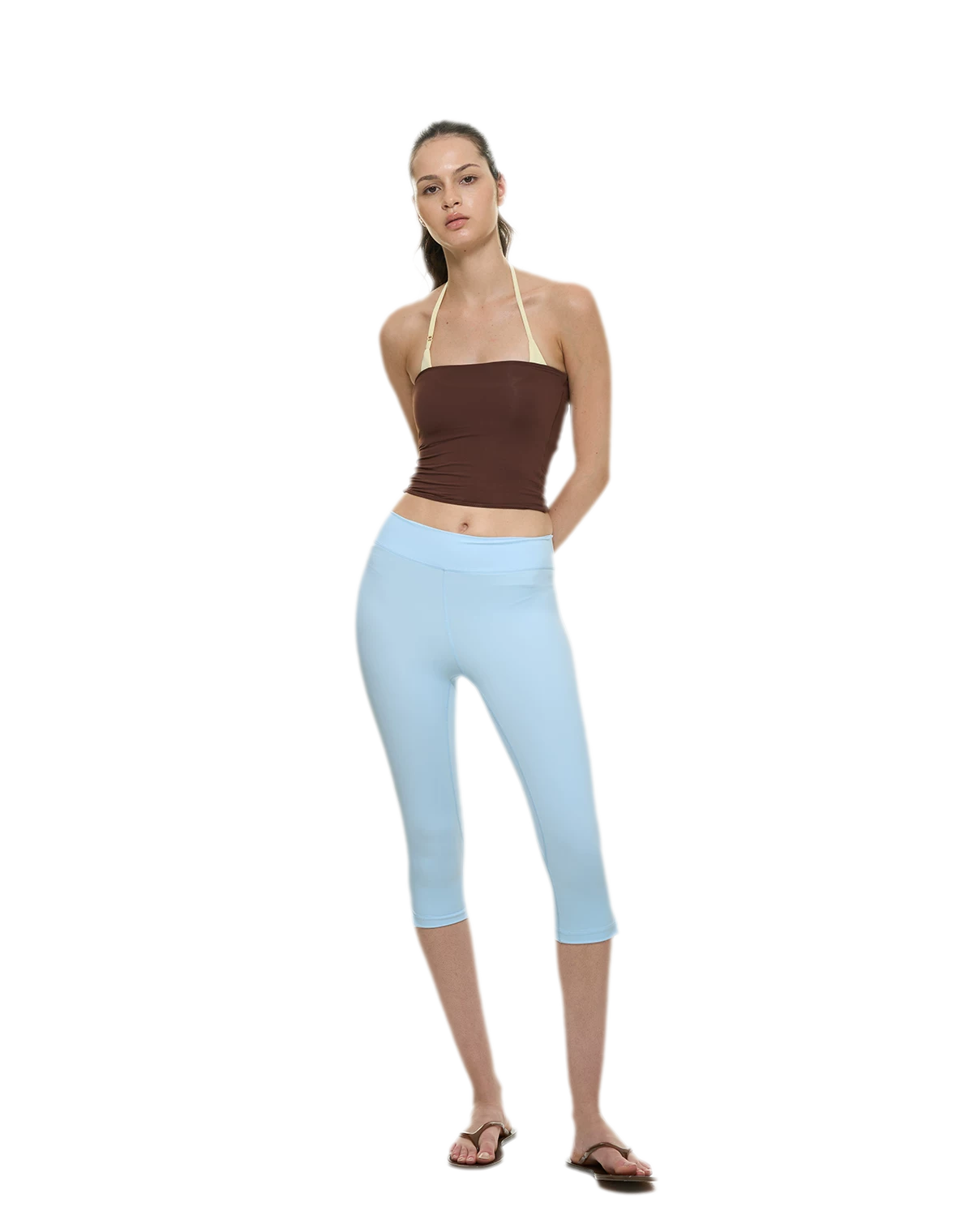 Bare-Feel Slit Capri Pants