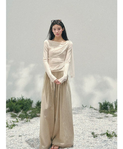 Mesh Drape Rhinestone Top | Final Sale