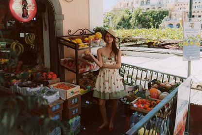 Cherry Print Fitted Dress