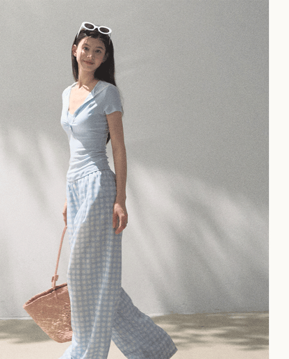 Lyocell Linen Wide-Leg Pants