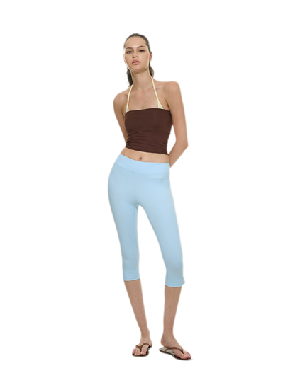 Bare-Feel Slit Capri Pants