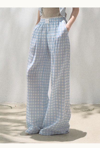 Lyocell Linen Wide-Leg Pants
