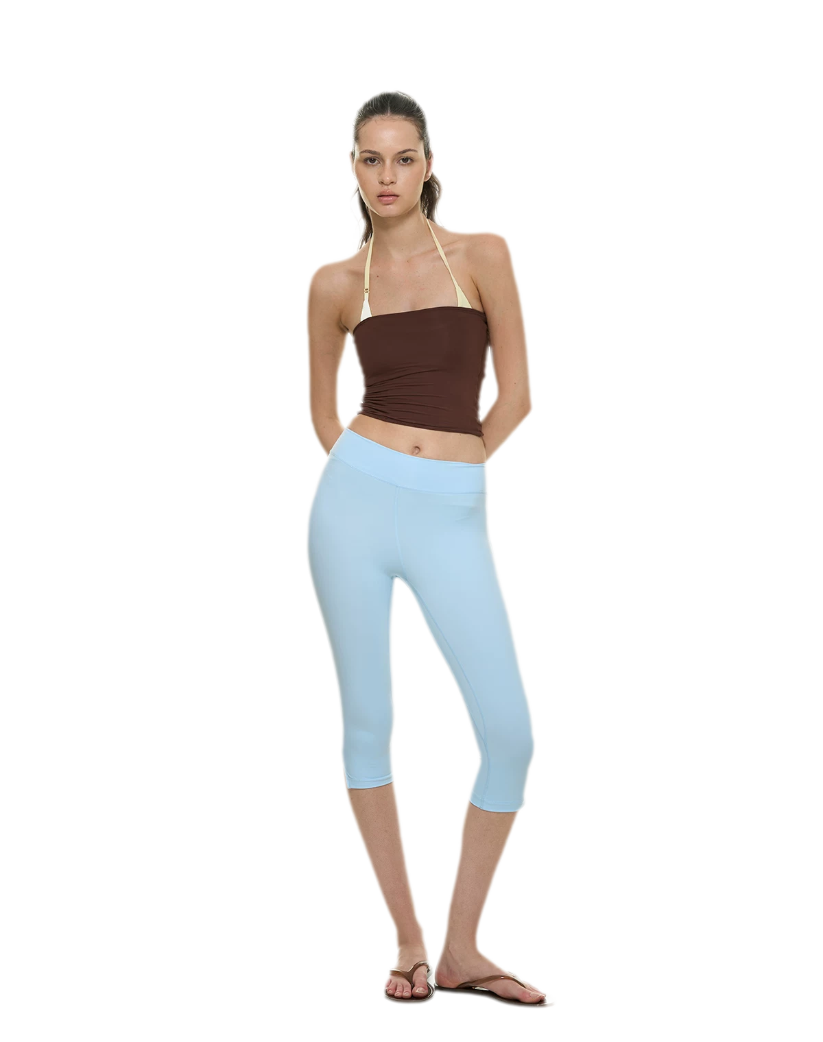 Bare-Feel Slit Capri Pants