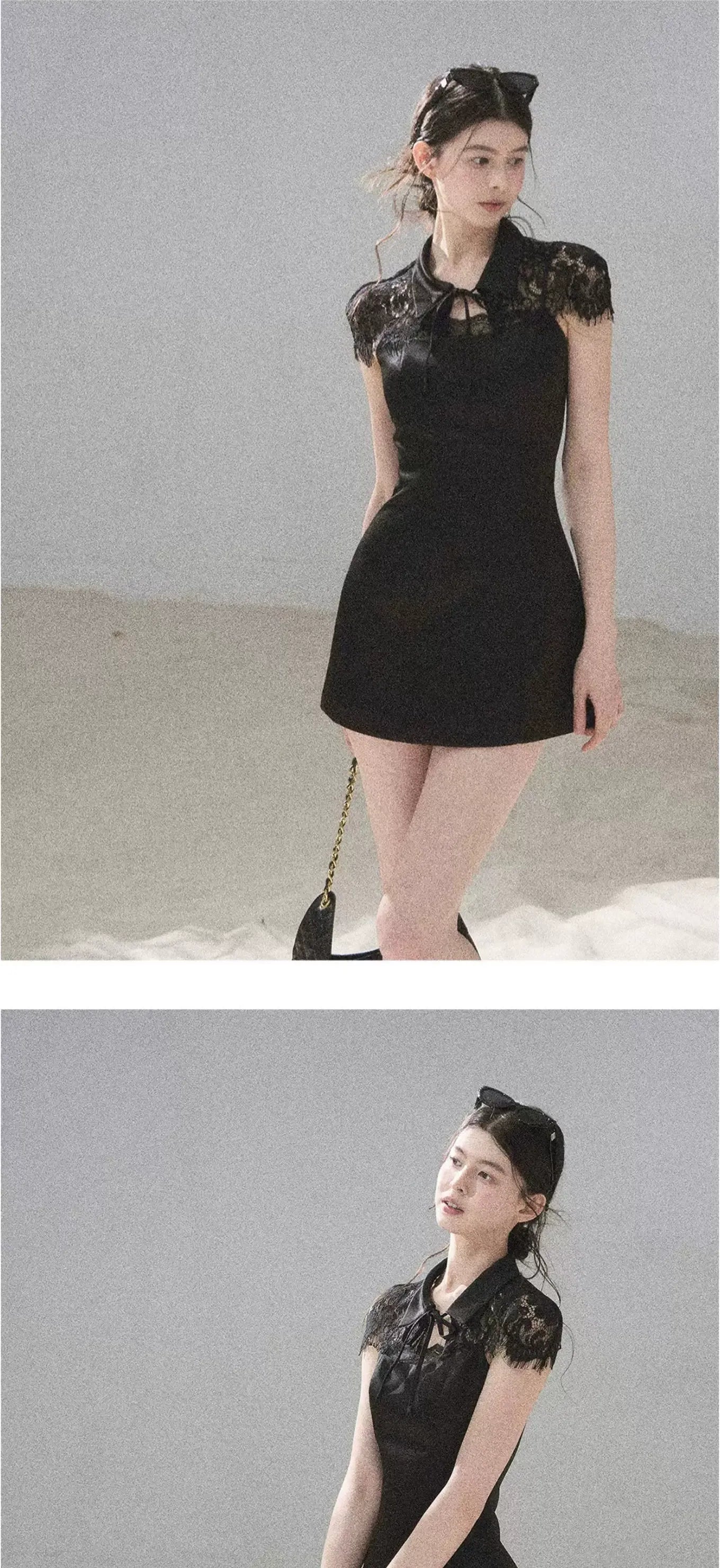 "Moonlight Rose Poem" Lace Puff Dress
