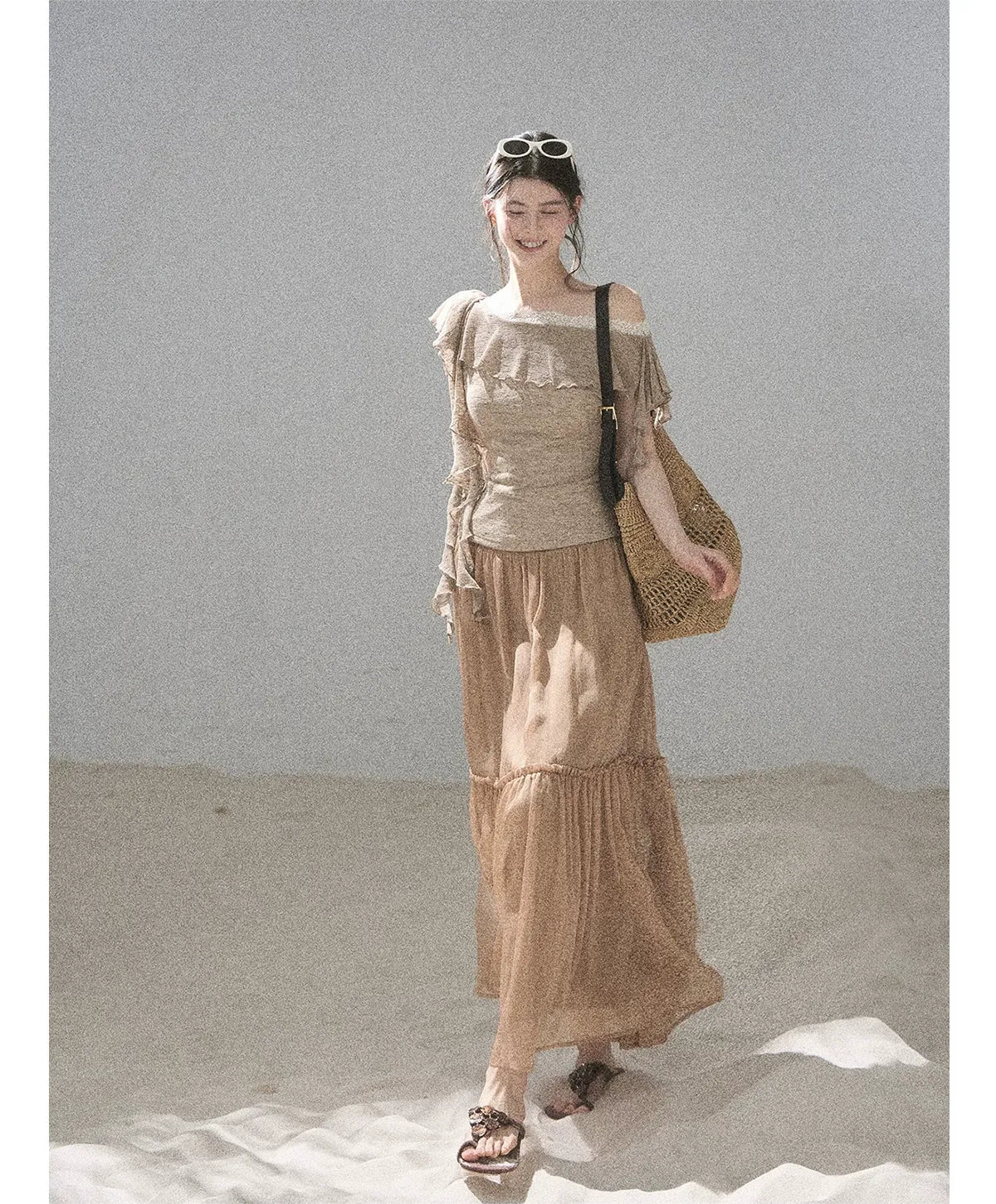 Lace One-Shoulder Crop Tee