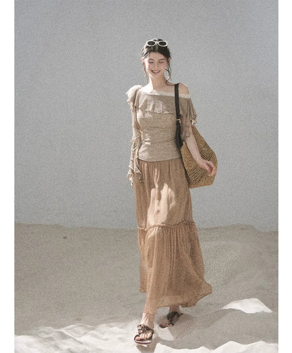 Lace One-Shoulder Crop Tee