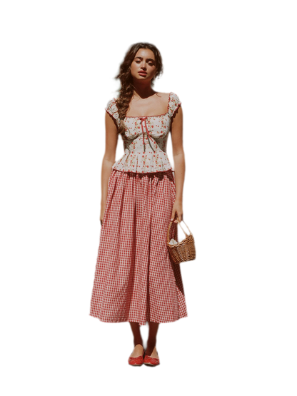 Cotton Floral Fitted Sundress