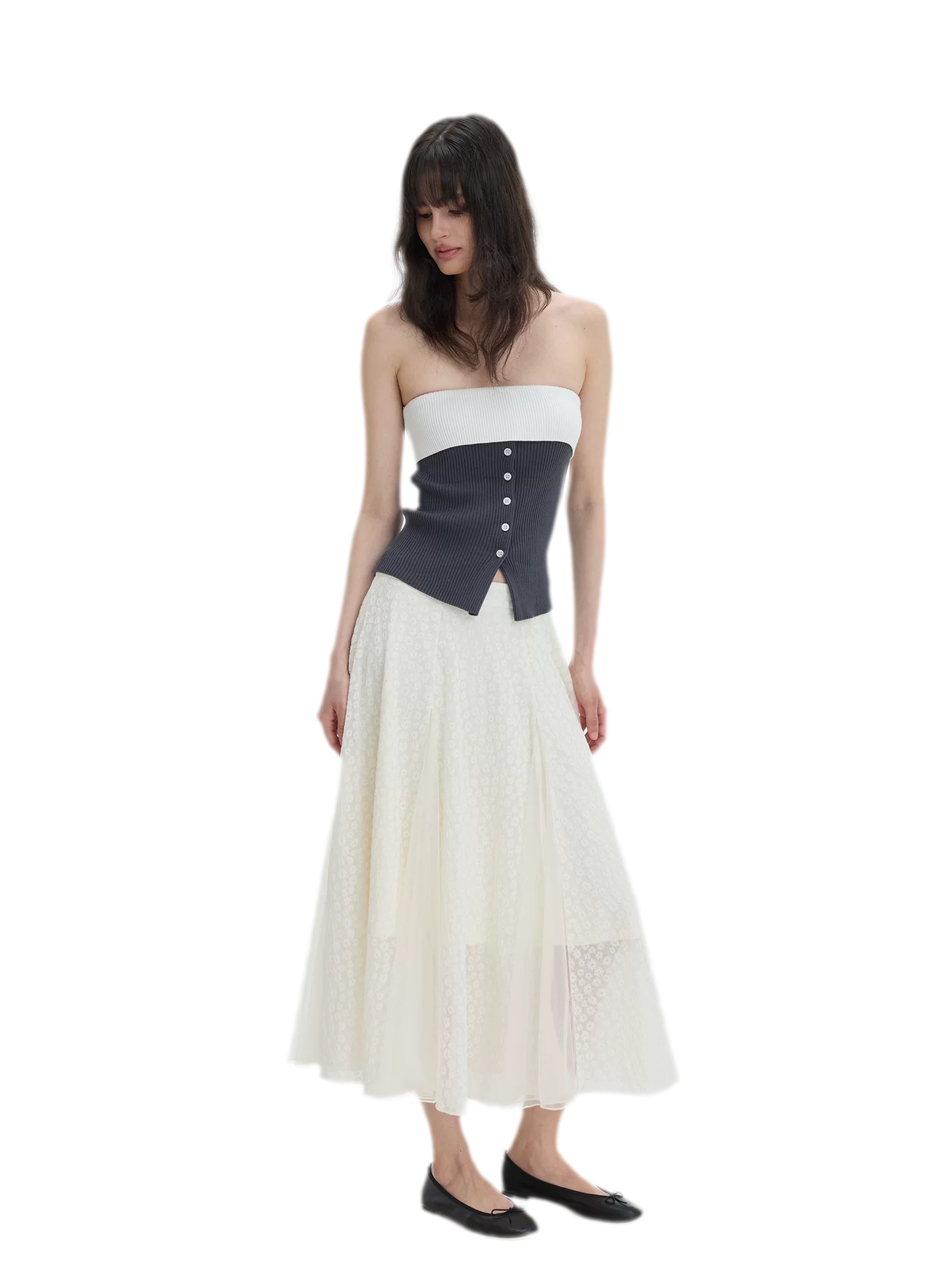 French Colorblock Bandeau Top