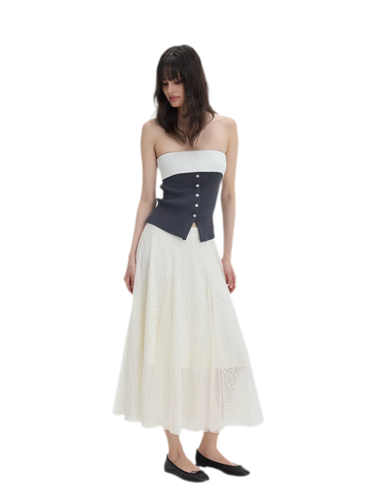 French Colorblock Bandeau Top