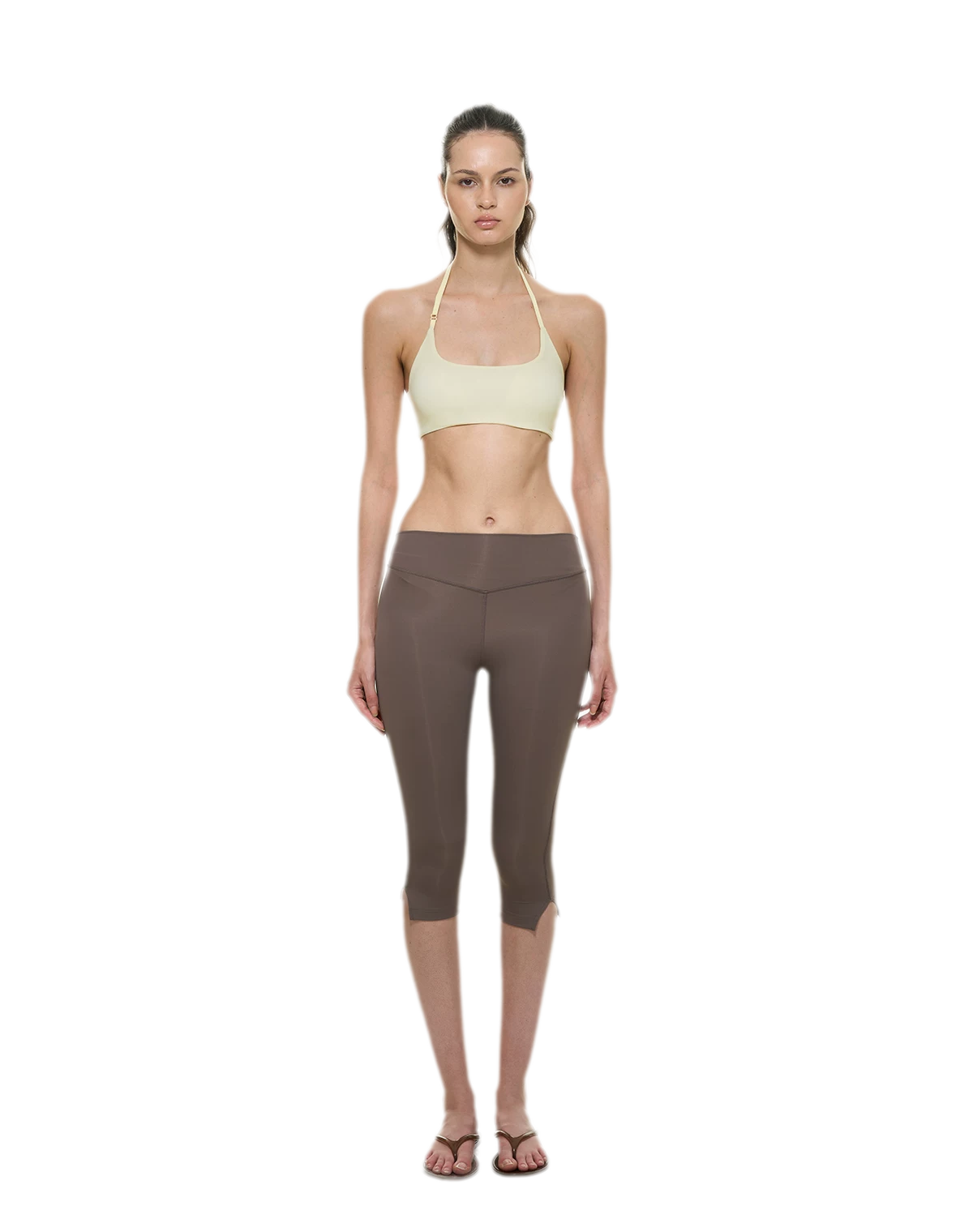 Bare-Feel Slit Capri Pants