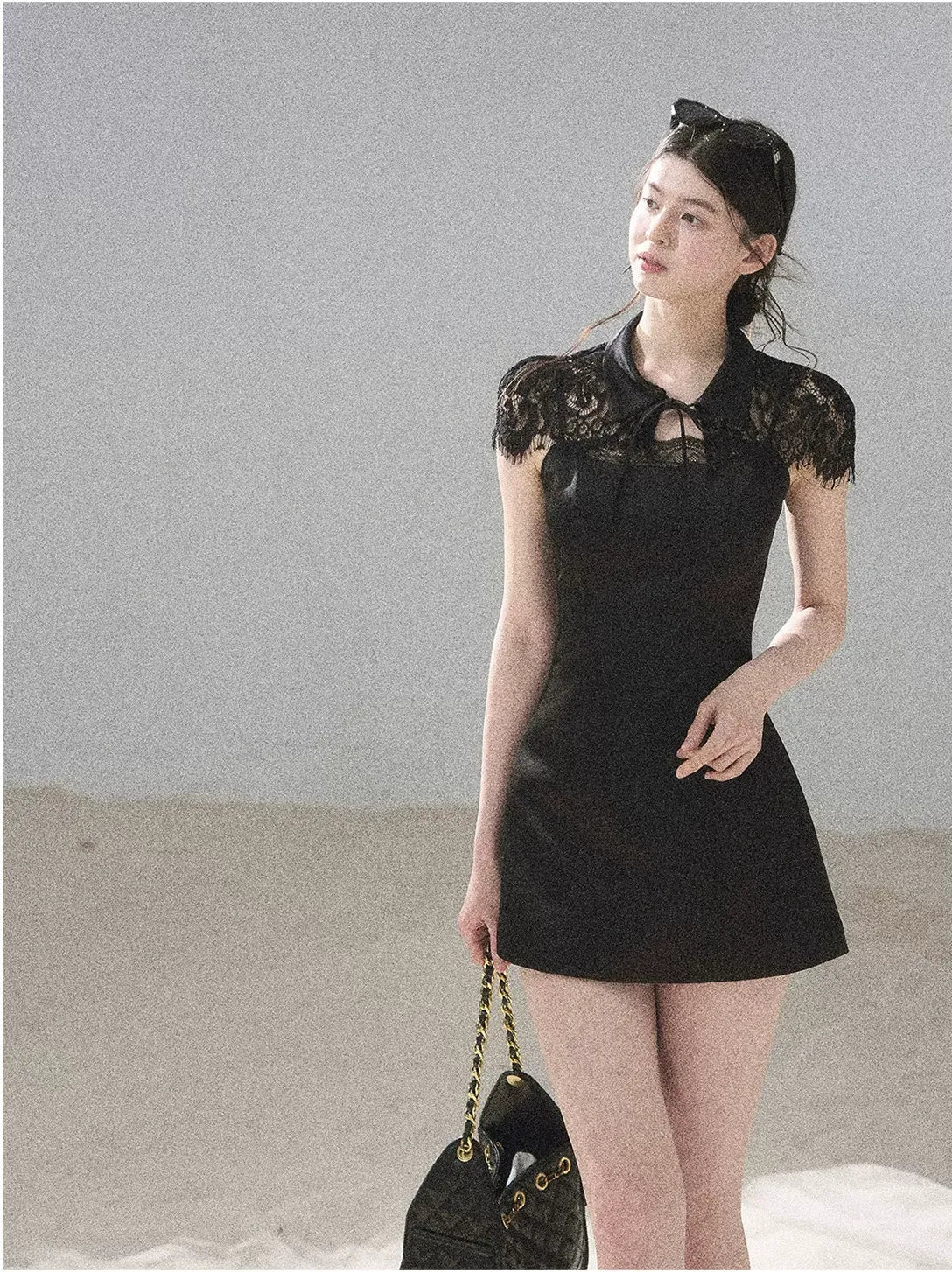 "Moonlight Rose Poem" Lace Puff Dress