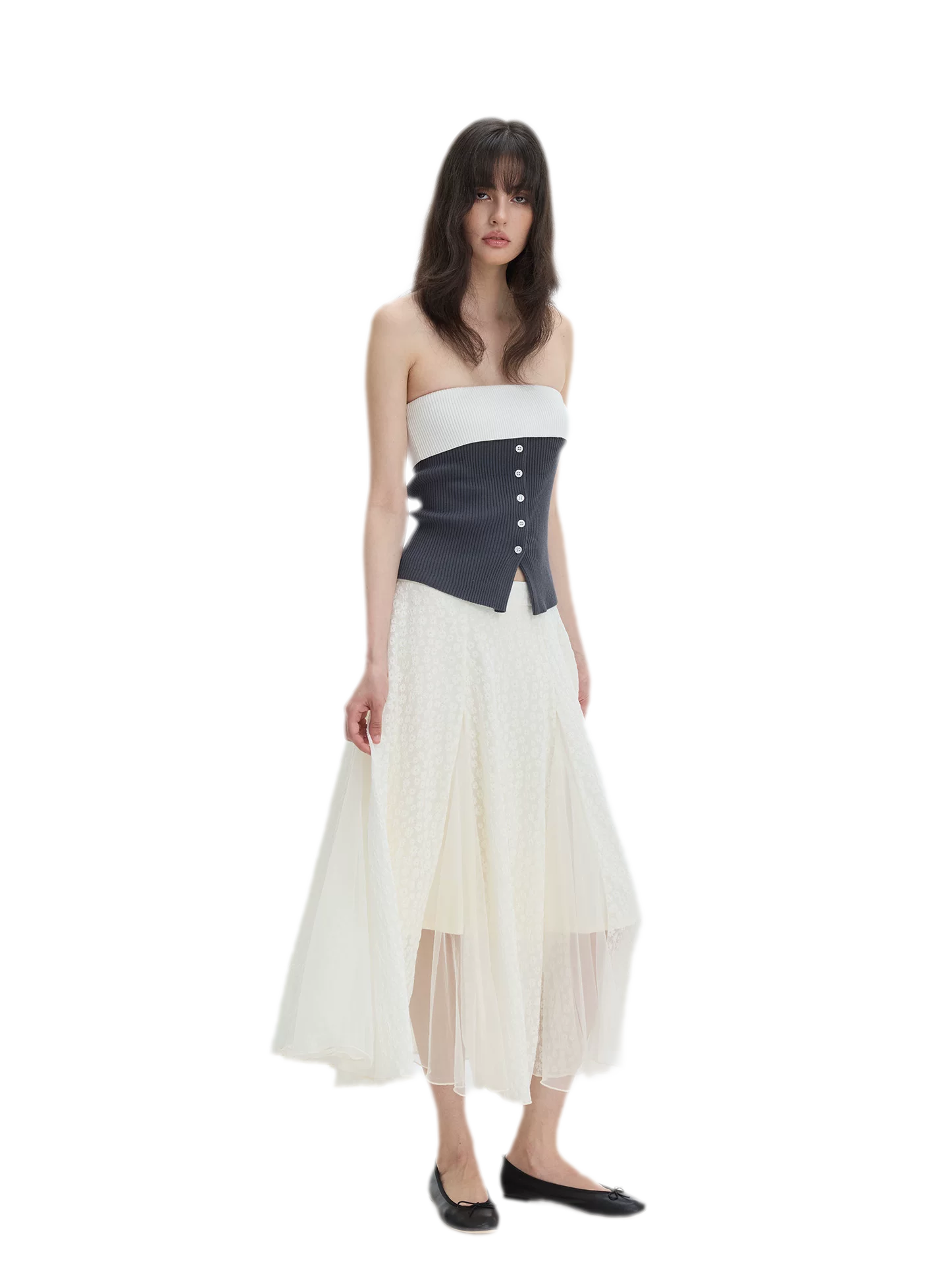 French Colorblock Bandeau Top