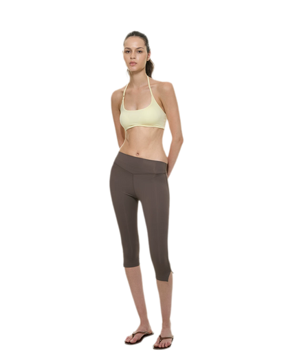 Bare-Feel Slit Capri Pants