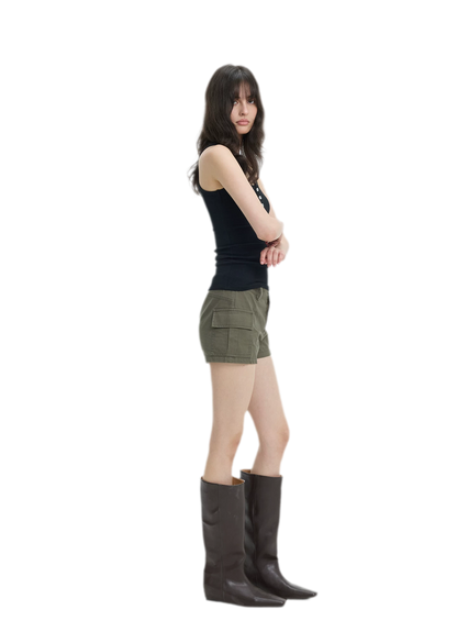 Ribbed Slim-Fit Henley Tank