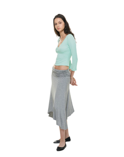 Crossfront Ribbed V-Neck Top