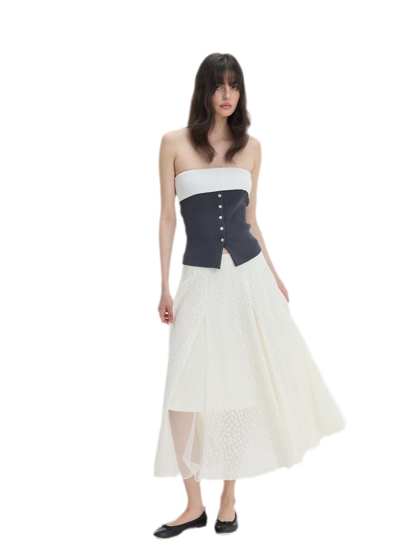 French Colorblock Bandeau Top