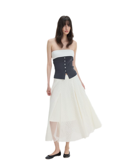 French Colorblock Bandeau Top
