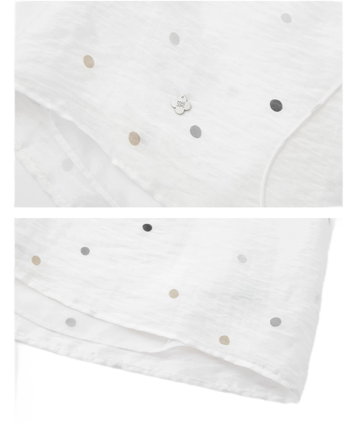 Polka Dot Puff Sleeve Top