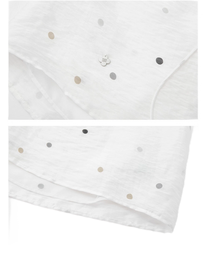 Polka Dot Puff Sleeve Top