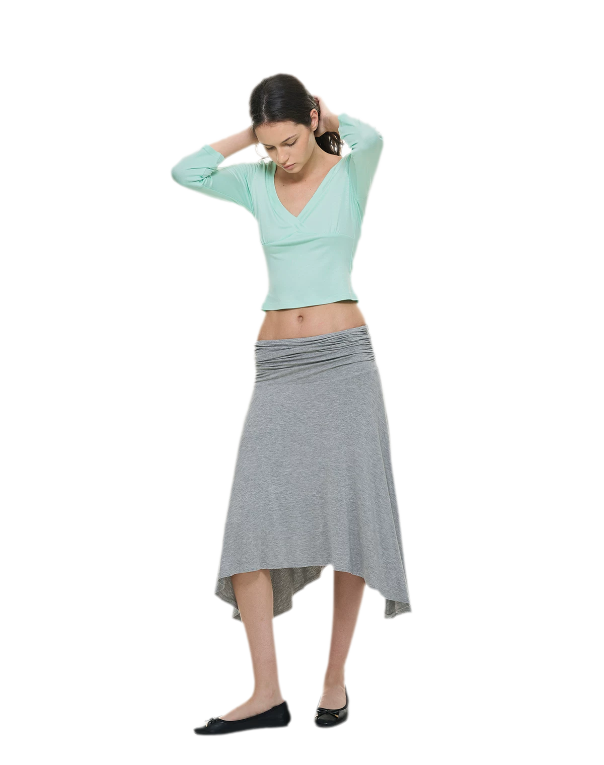 Crossfront Ribbed V-Neck Top