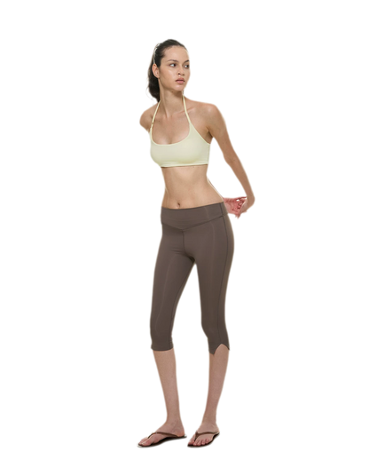 Bare-Feel Slit Capri Pants