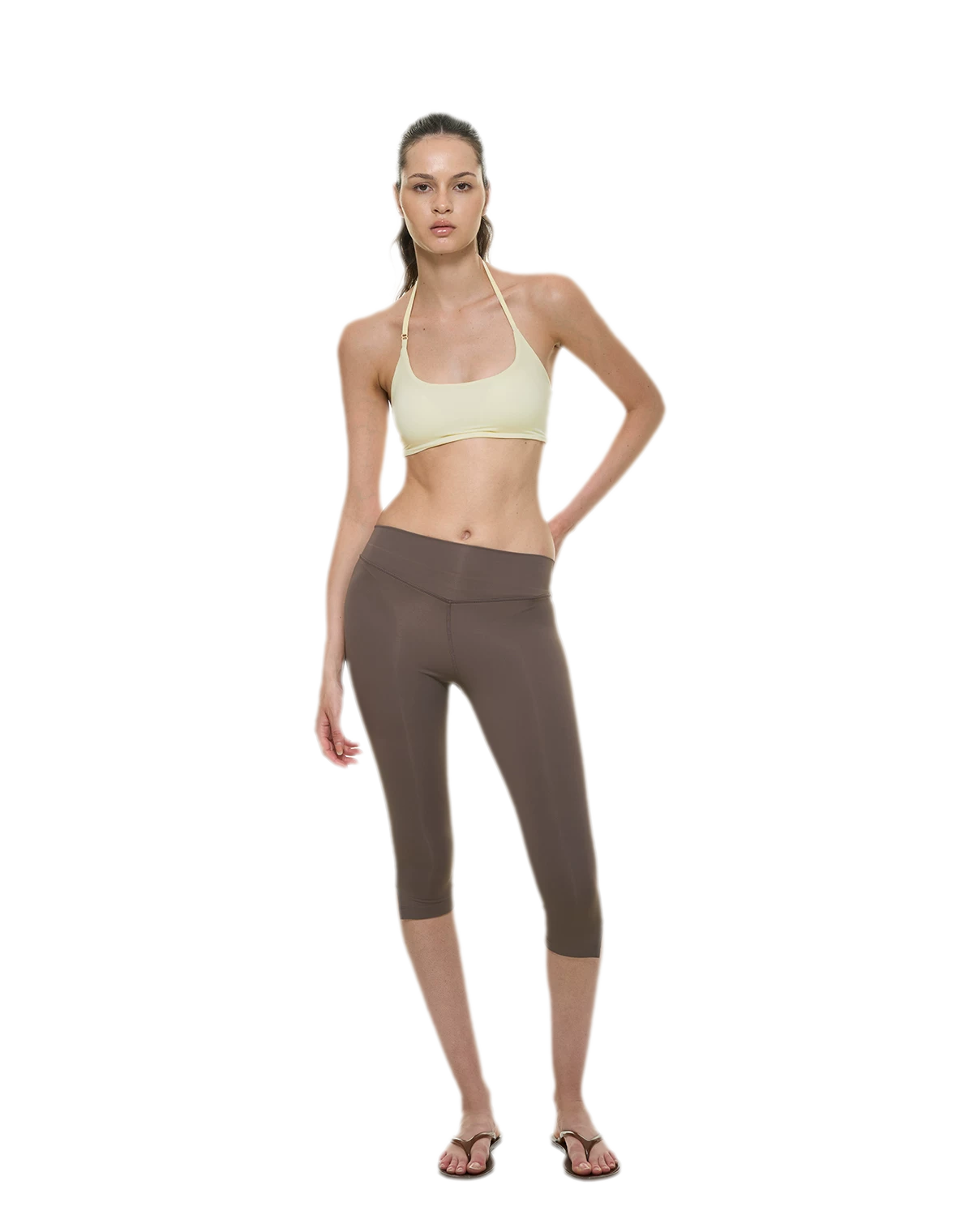 Bare-Feel Slit Capri Pants