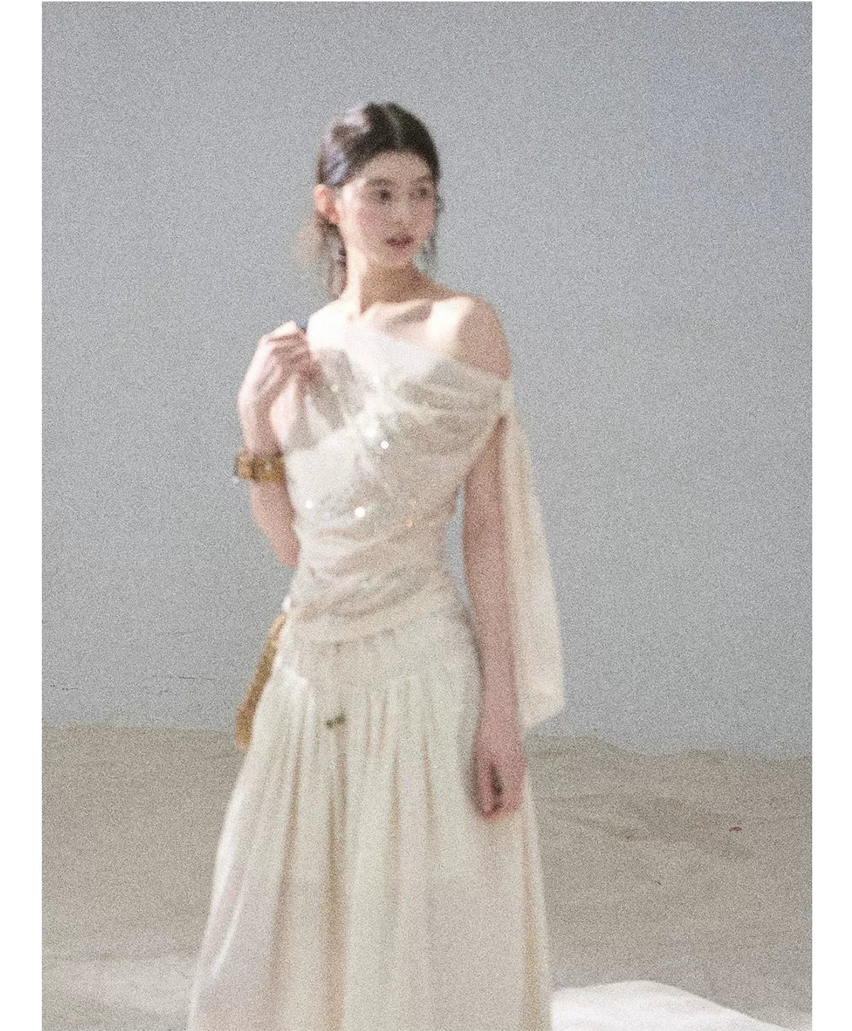 Mesh Drape Rhinestone Top | Final Sale