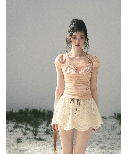 Lace A-Line Mini Skirt