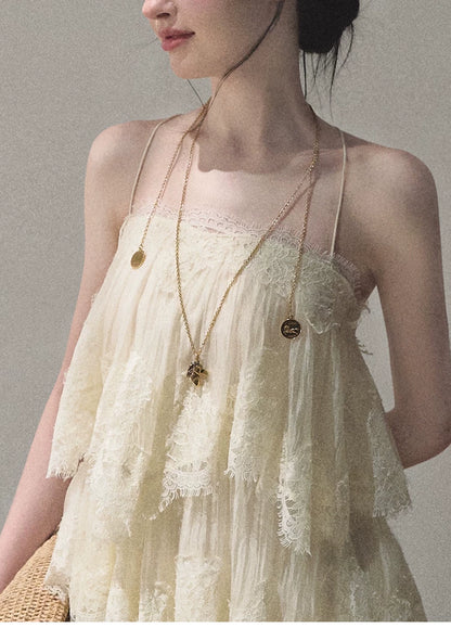 Textured Lace Trim Dress