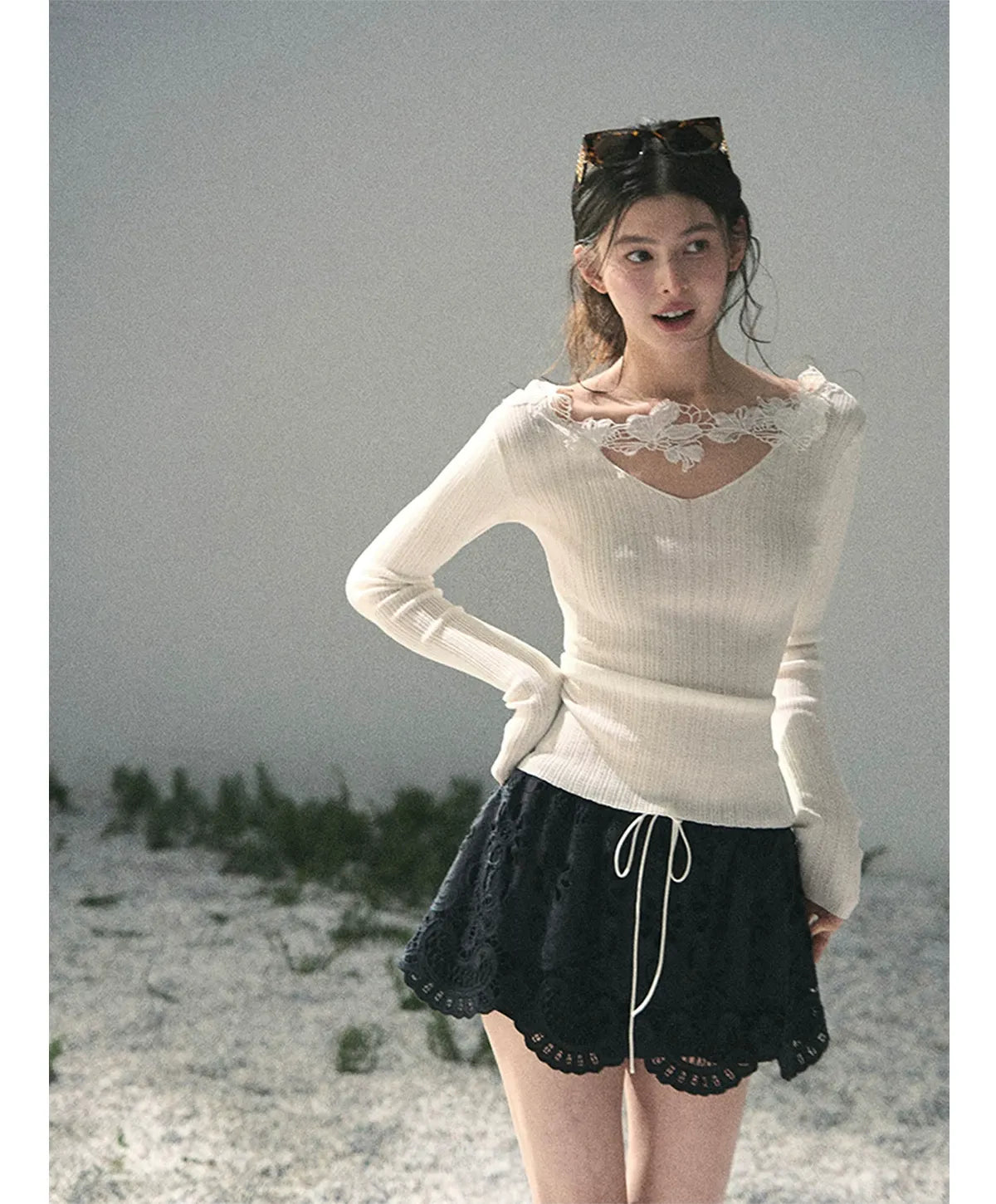 Lace A-Line Mini Skirt