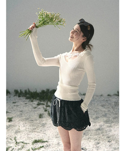 Lace A-Line Mini Skirt
