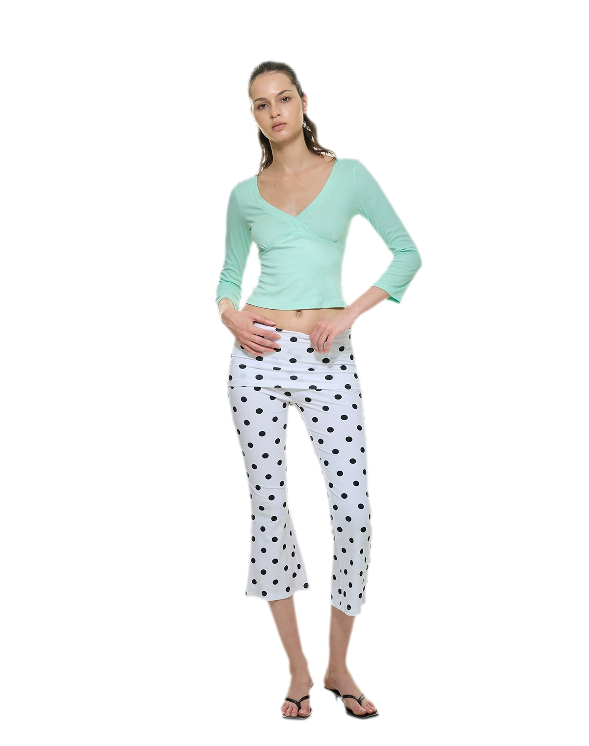 Crossfront Ribbed V-Neck Top