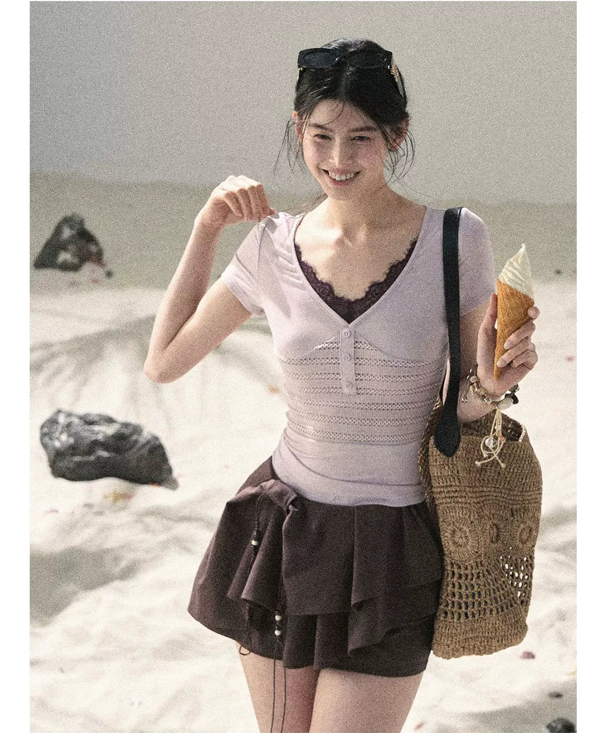Layered Pleated Skort