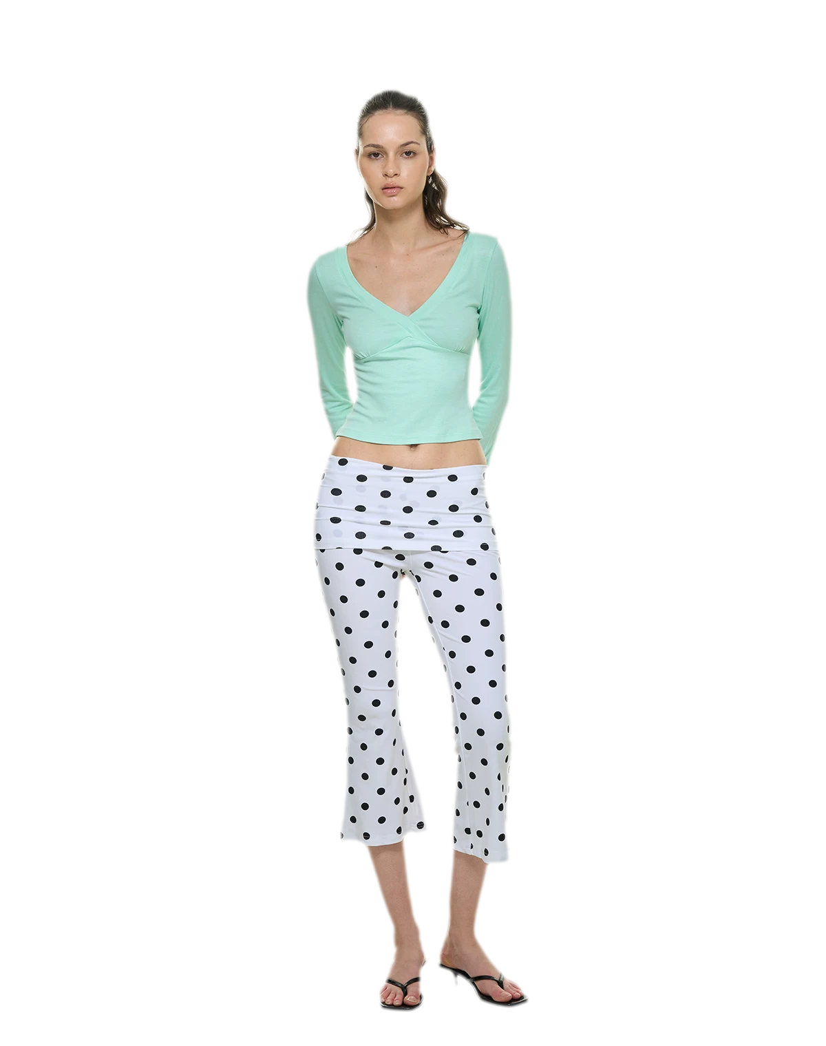 Crossfront Ribbed V-Neck Top
