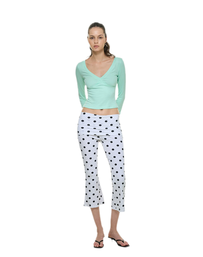 Crossfront Ribbed V-Neck Top