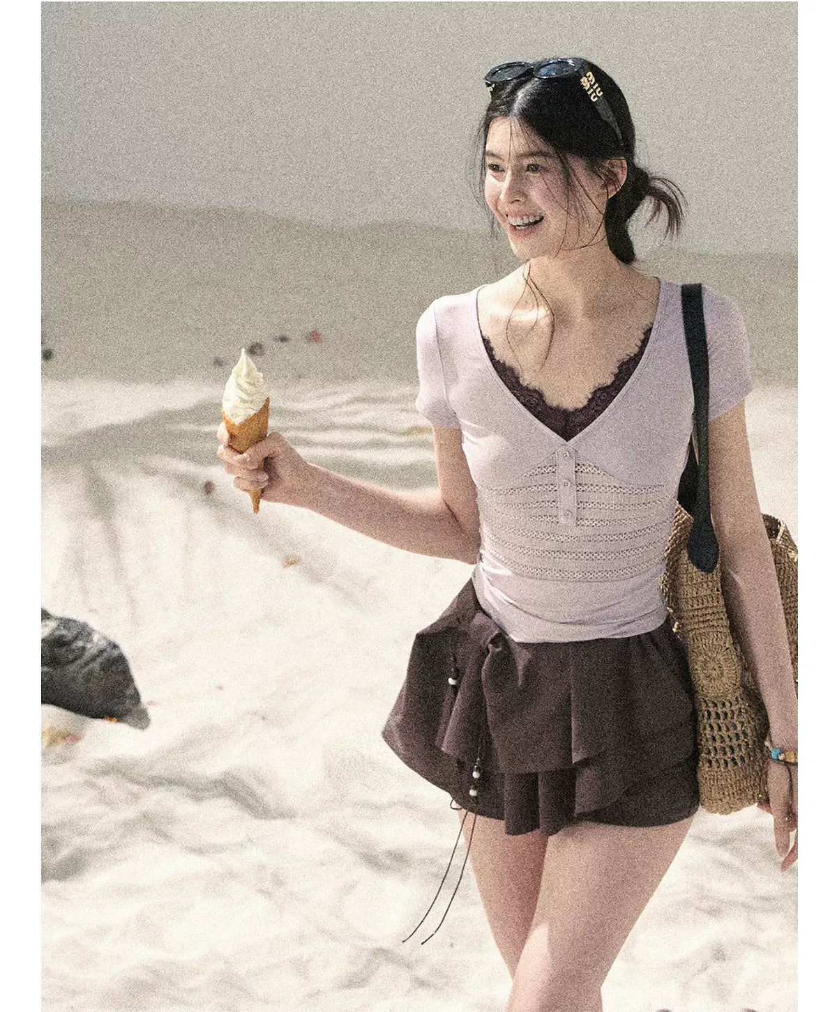 Layered Pleated Skort