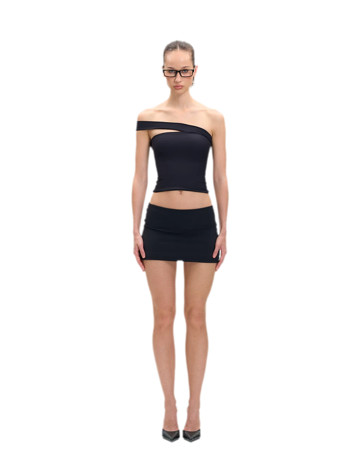 Asymmetric Strap Bustier Top