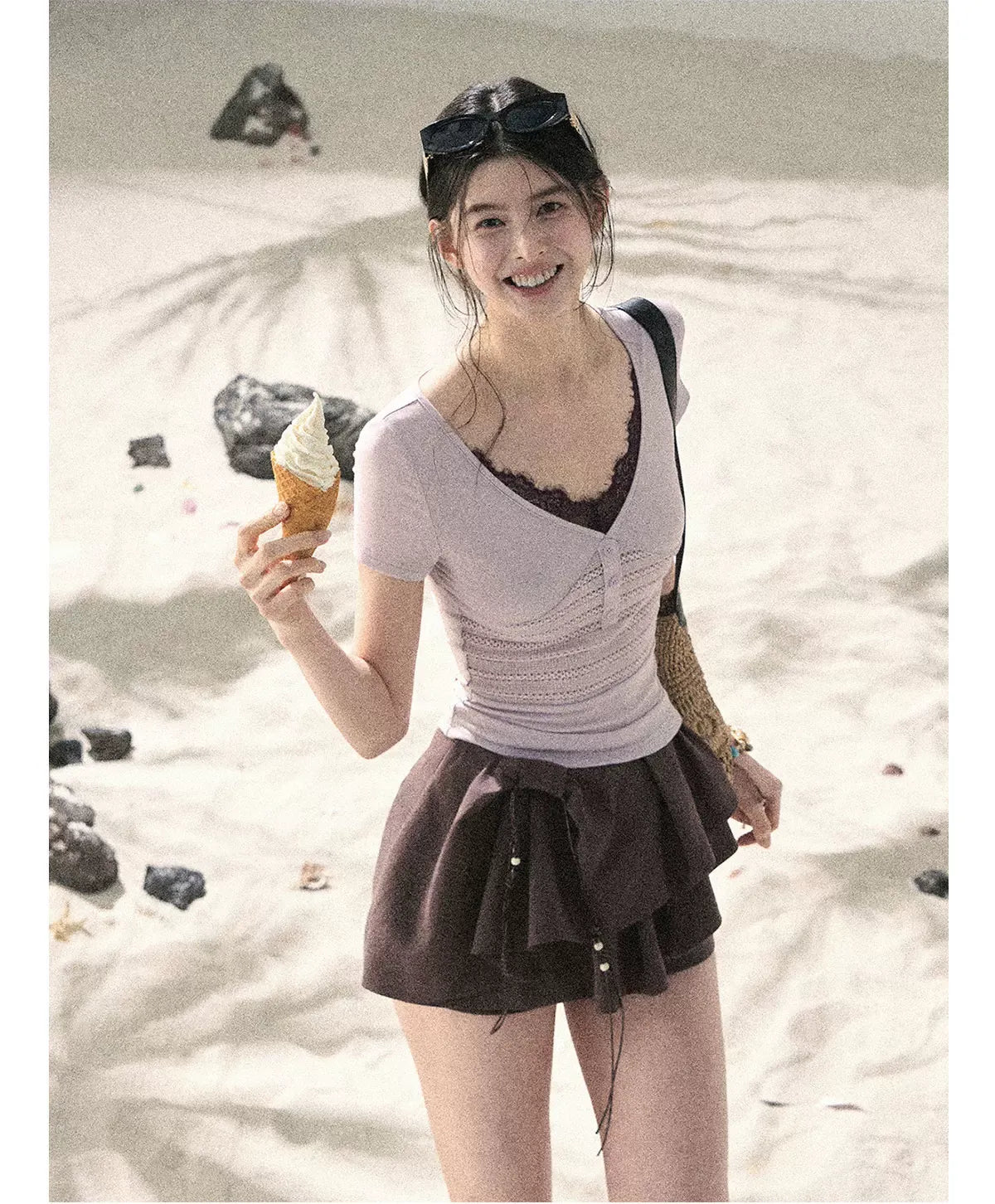 Layered Pleated Skort