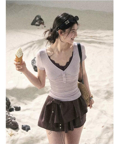 Layered Pleated Skort