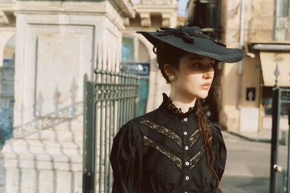 Lace Trim Victorian Midi Dress