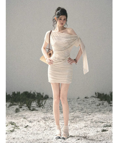 Mesh Drape Rhinestone Top | Final Sale