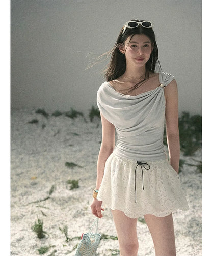 Lace A-Line Mini Skirt