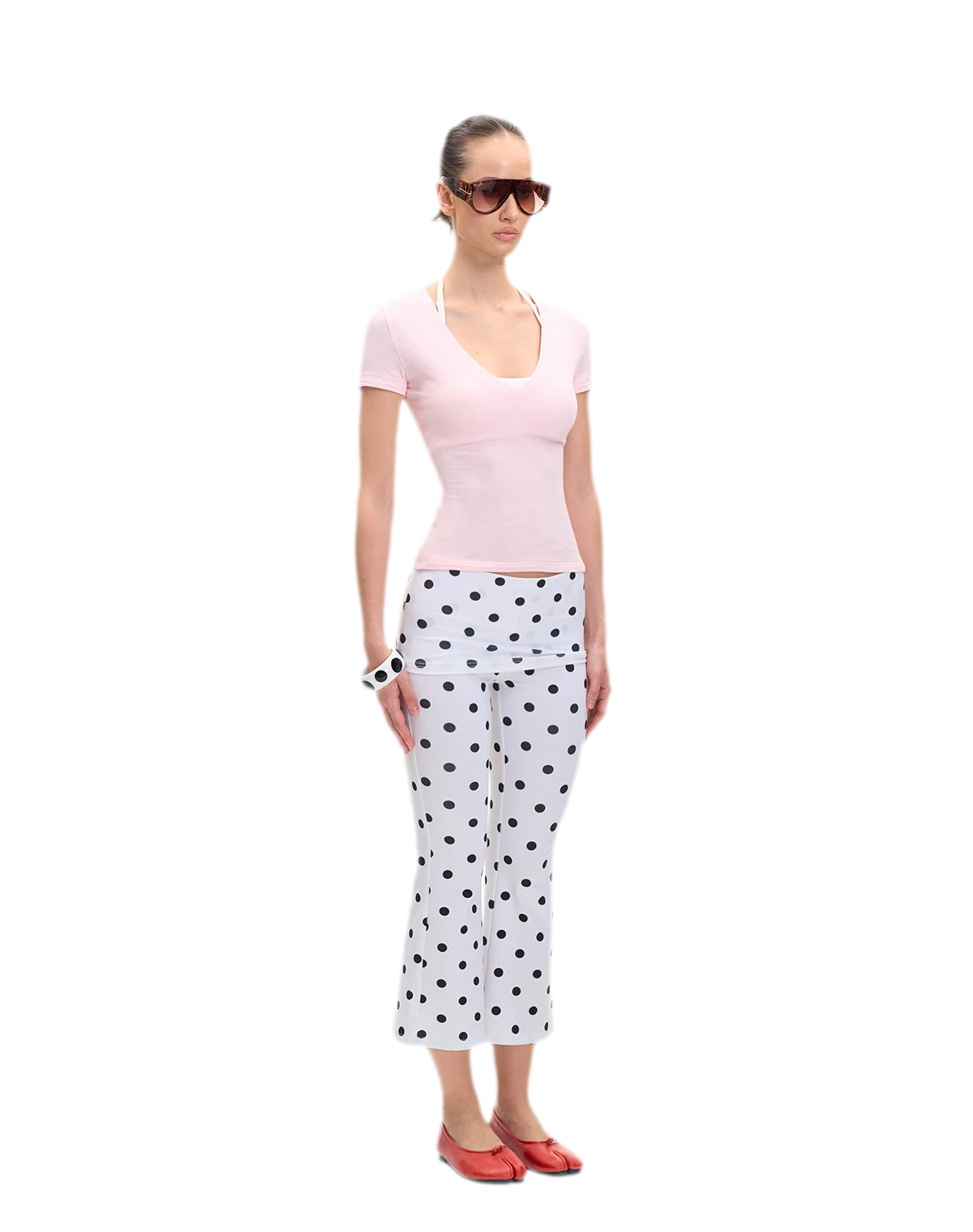Capri Foldover Flare Pants